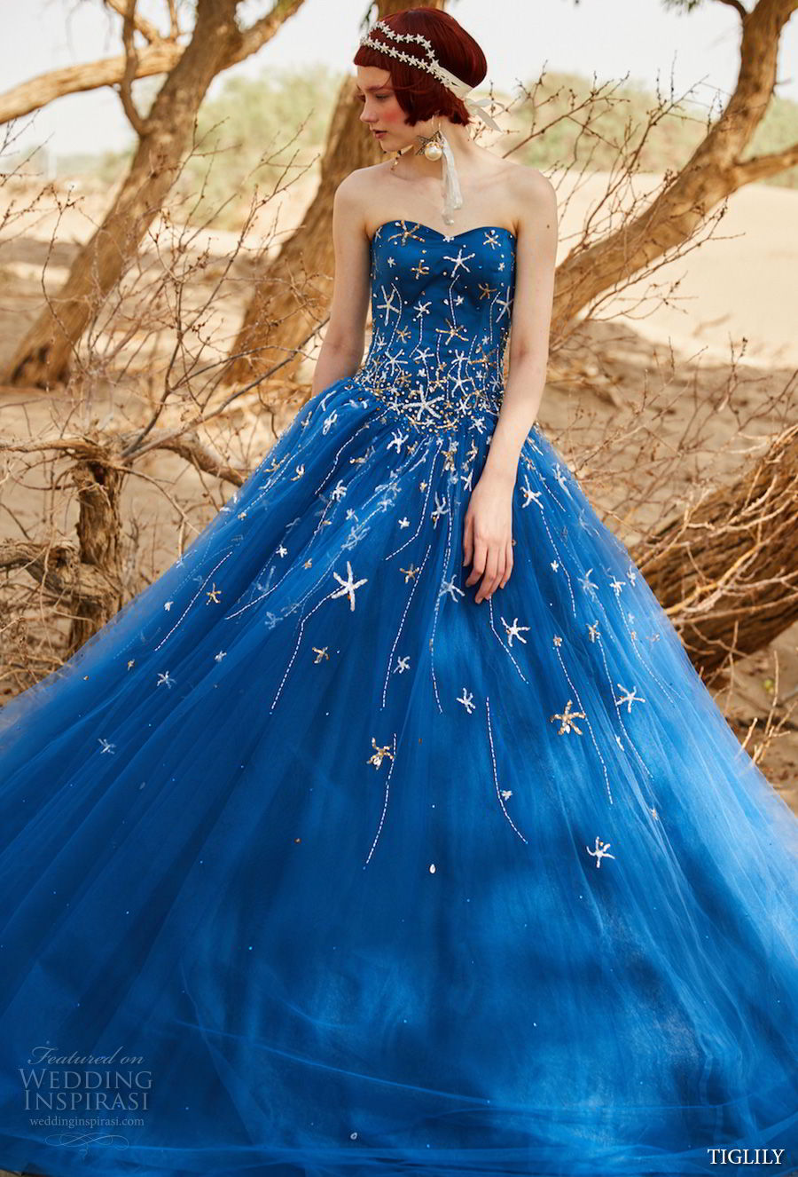 blue wedding gown 2018