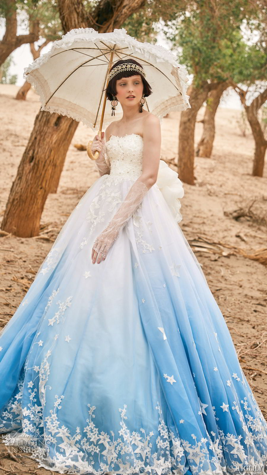 tiglily 2018 bridal strapless sweetheart neckline heavily embellished bodice romantic princess blue color ball gown a  line wedding dress (cielo) mv