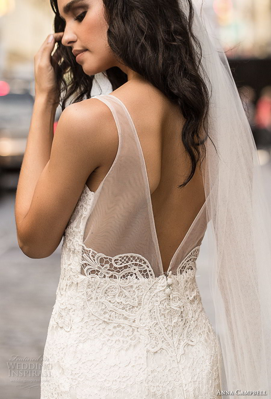 anna campbell fall 2018 bridal sleeveless v neck full embellishment elegant romantic fit and flare sheath wedding dress open v back sweep train (6) zbv   