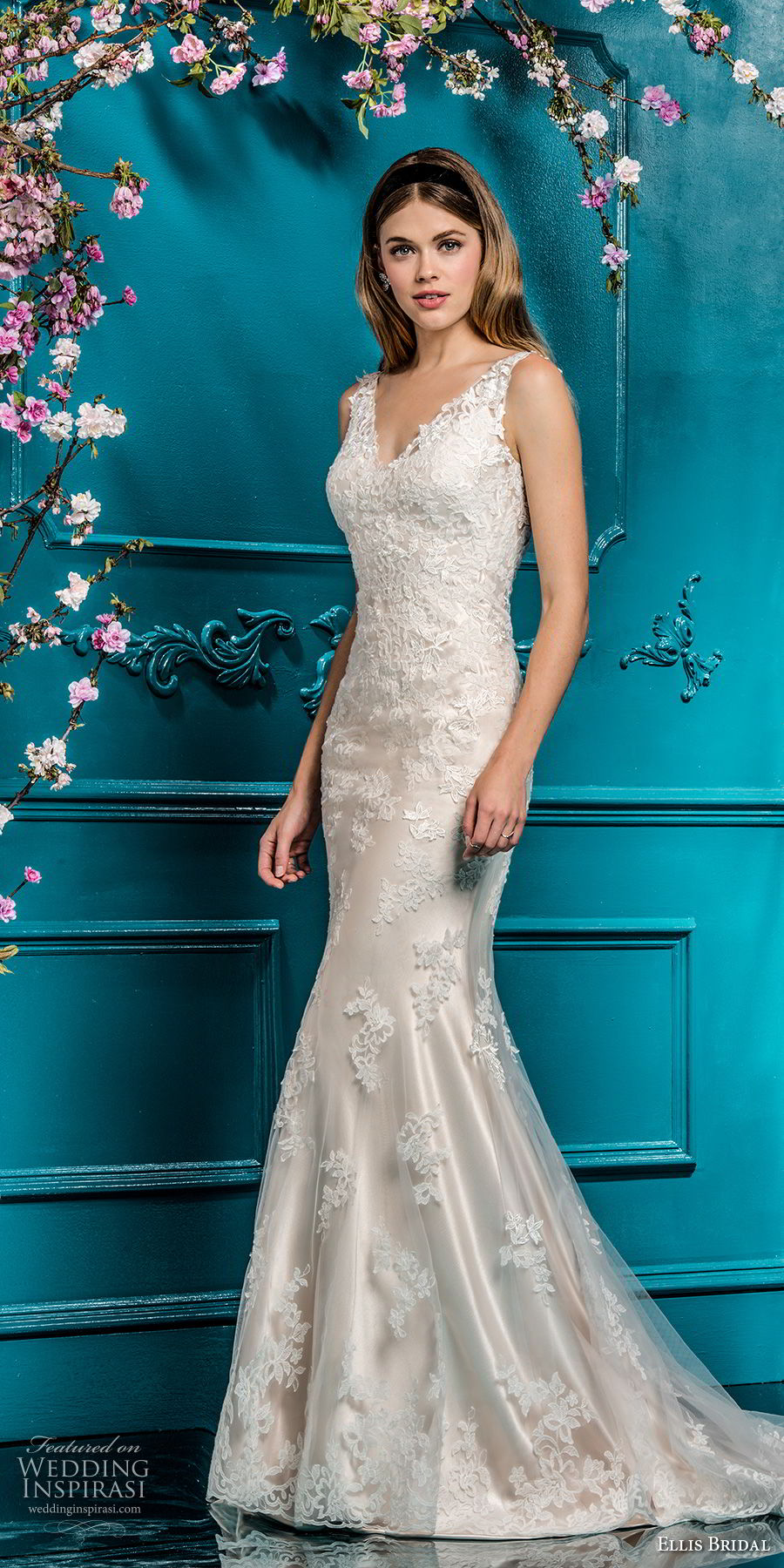 ellis bridals 2018 sleeveless deep v neck full embellishment elegant fit and flare wedding dress sheer keyhole back sweep train (15) mv
