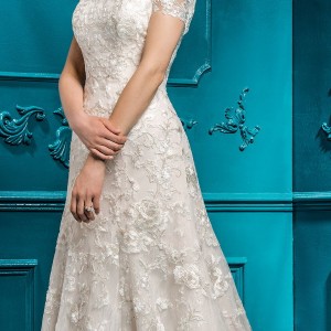 ellis bridal 2018 strapless straight across neckline full embellishment romantic elegant a  line wedding dress chapel train (3) mv