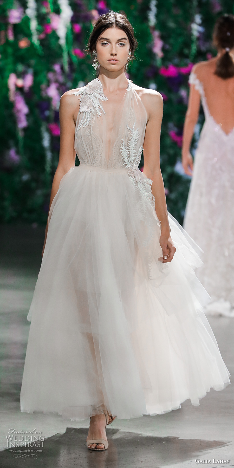 galia lahav fall 2018 bridal sleeveless deep plunging v neck lightly embellished bodice tulle skirt romantic above the knee short wedding dress (6) mv galia lahav fall 2018 bridal sleeveless deep plunging v neck lightly embellished bodice tulle skirt romantic above the knee short wedding dress (6) mv