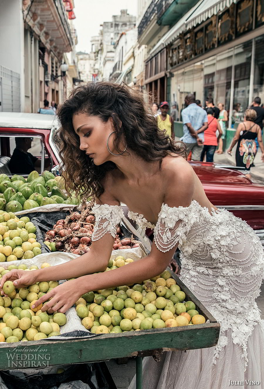 julie vino fall 2018 havana off the shoulder deep plunging sweetheart neckline heavily embellished bodice tulle skirt elegant fit and flare wedding dress low open back royal train (7) sdv