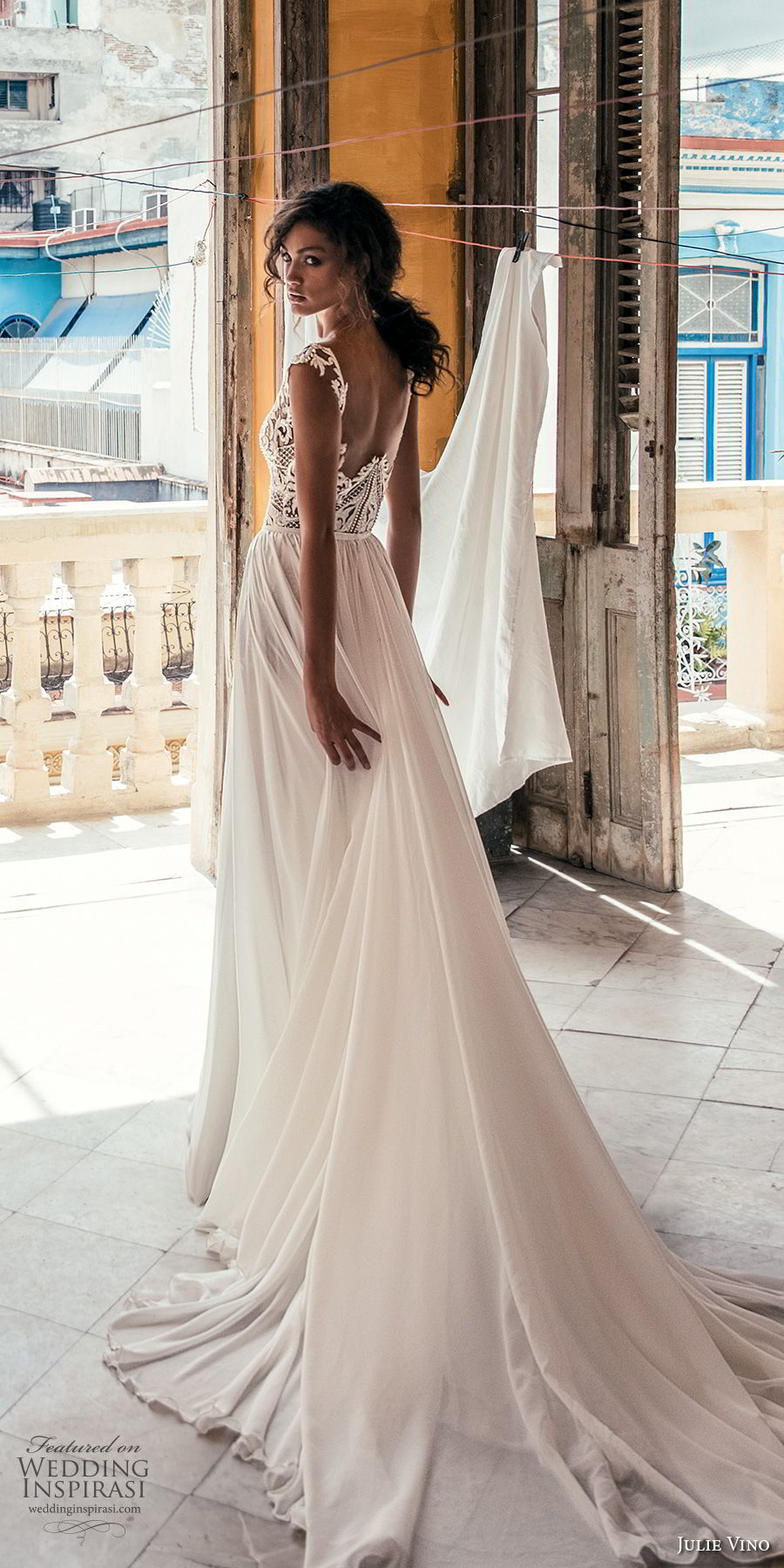 julie vino fall 2018 havana sleeveless deep v neck heavily embellished bodice high slit skirt romantic sexy soft a  line wedding dress sweep train (17) bv