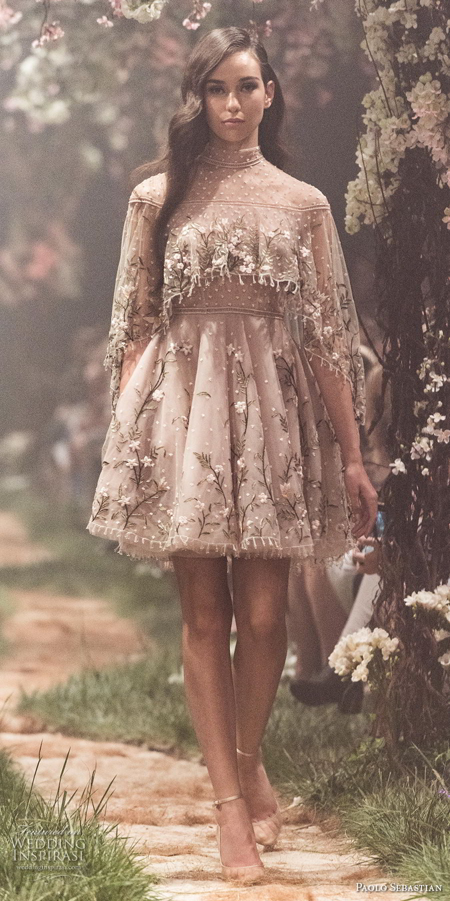 paolo sebastian spring 2018 couture half sleeves high neck full embellishment cute pretty romantic baby doll above the knee short wedding dress (29) mv paolo sebastian spring 2018 couture half sleeves high neck full embellishment cute pretty romantic baby doll above the knee short wedding dress (29) mv