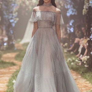 paolo sebastian spring 2018 couture long sleeves illusion high neck straight across neckline light embellishment romantic vintage pastel blue a  line wedding dress (7) mv