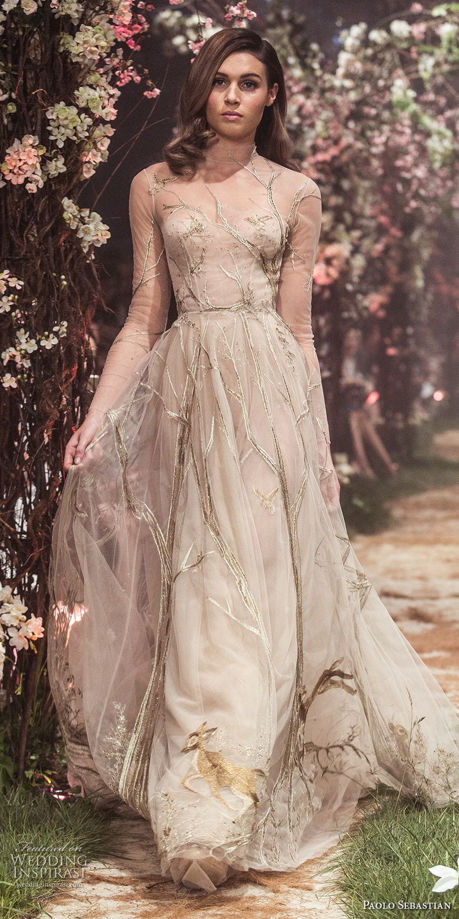 paolo sebastian spring 2018 couture long sleeves illusion high neck sweetheart neckline full embellishment elegant romantic off white a line wedding dress (19) mv paolo sebastian spring 2018 couture long sleeves illusion high neck sweetheart neckline full embellishment elegant romantic off white a line wedding dress (19) mv