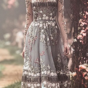 paolo sebastian spring 2018 couture long sleeves illusion high neck sweetheart neckline full embellishment romantic colored knee length a  line wedding dress (8) mv