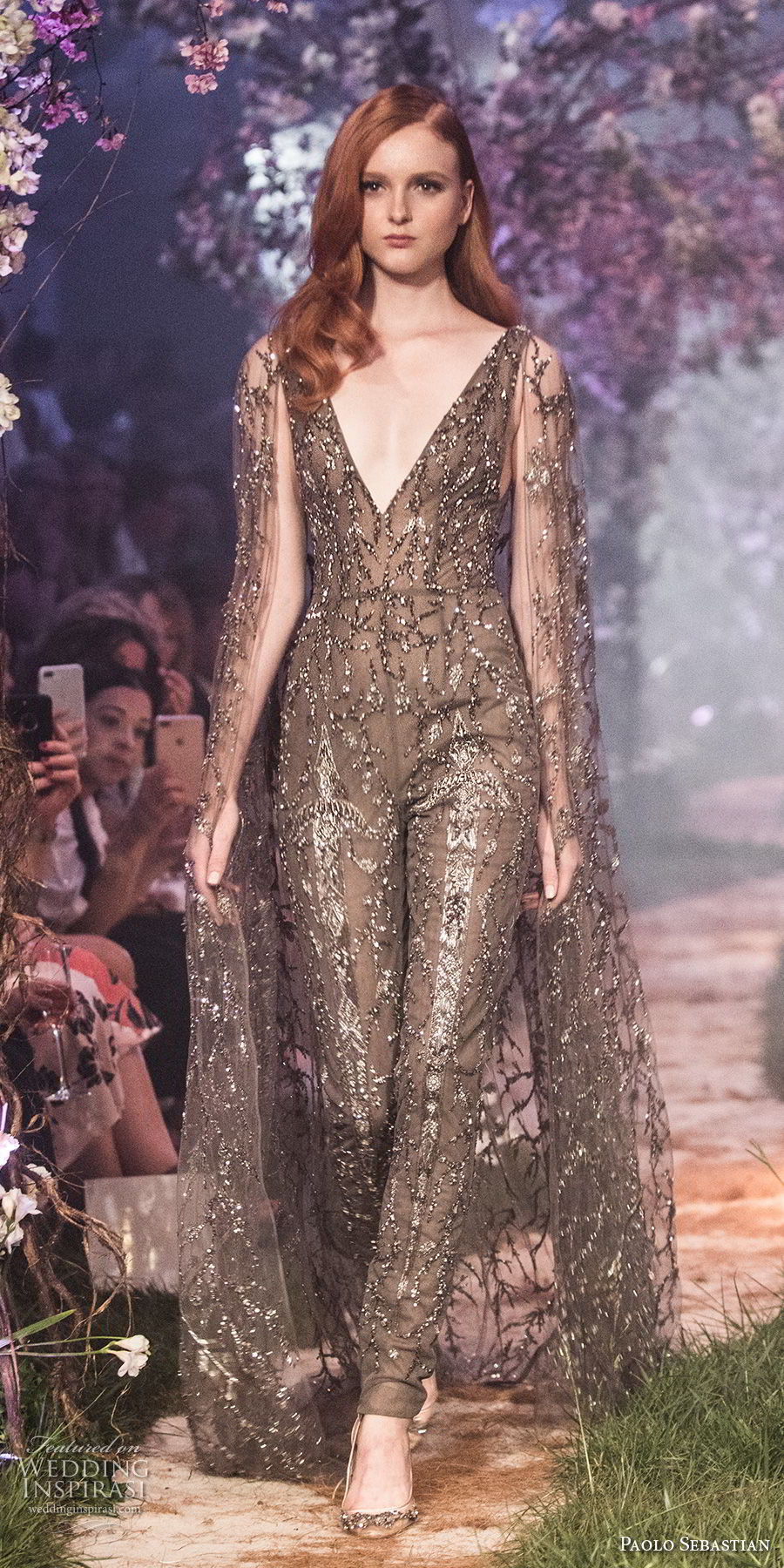 paolo sebastian spring 2018 couture long sleevess deep v neck full embellishment elegant chic sophiscated jumpsuit long pants wedding dress (33) mv paolo sebastian spring 2018 couture long sleevess deep v neck full embellishment elegant chic sophiscated jumpsuit long pants wedding dress (33) mv