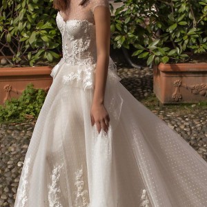 pinella passaro 2018 bridal cap sleeves illusion jewel sweetheart neckline heavily embellished bodice princess romantic ball gown a  line wedding dress chapel train (4) zv