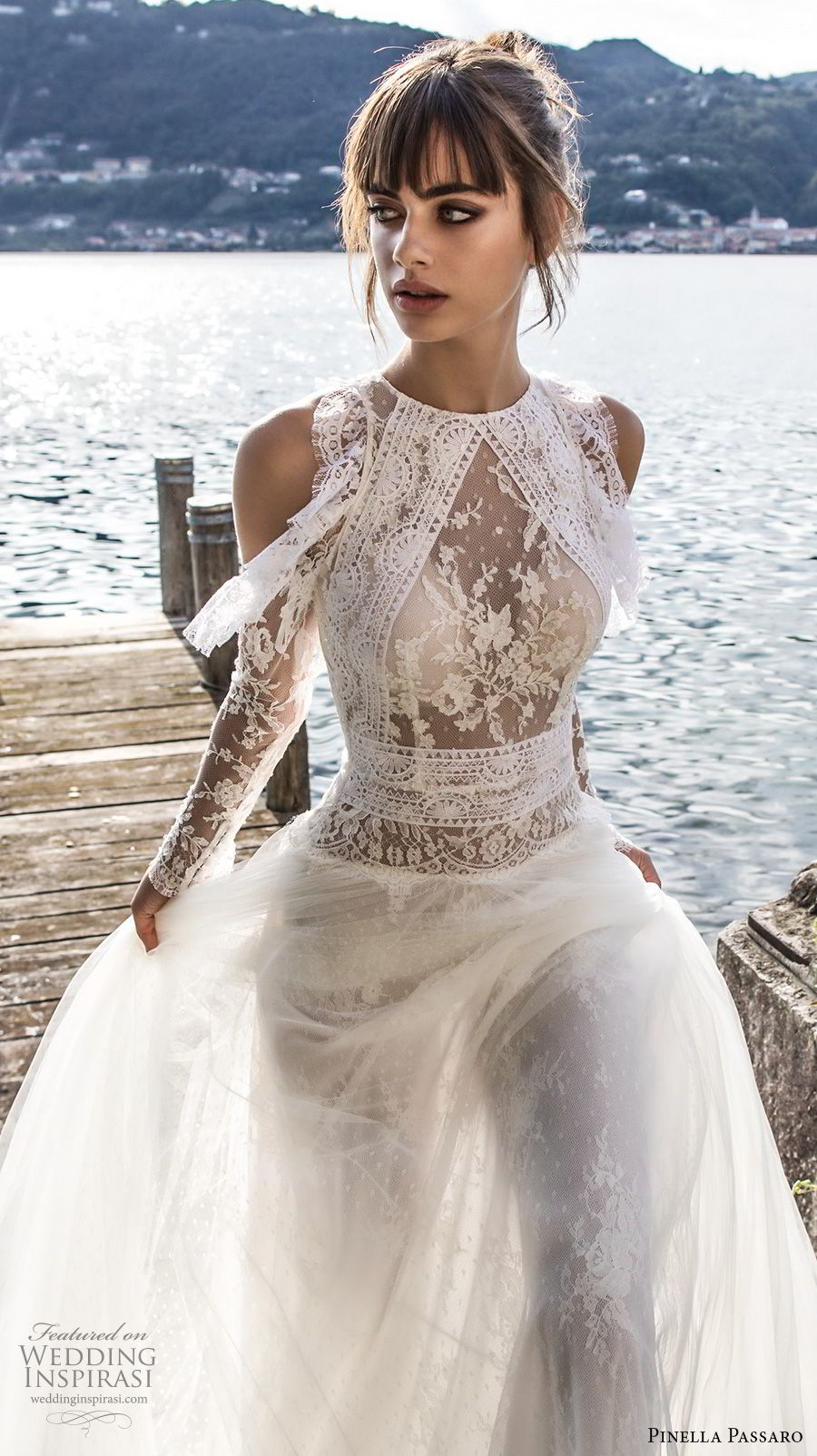 pinella passaro 2018 bridal cold shoulder long sleeves halter neck jewel neck heavily embellished bodice elegant romantic a line wedding dress covered lace back chapel back (7) zv mv pinella passaro 2018 bridal cold shoulder long sleeves halter neck jewel neck heavily embellished bodice elegant romantic a line wedding dress covered lace back chapel back (7) zv mv