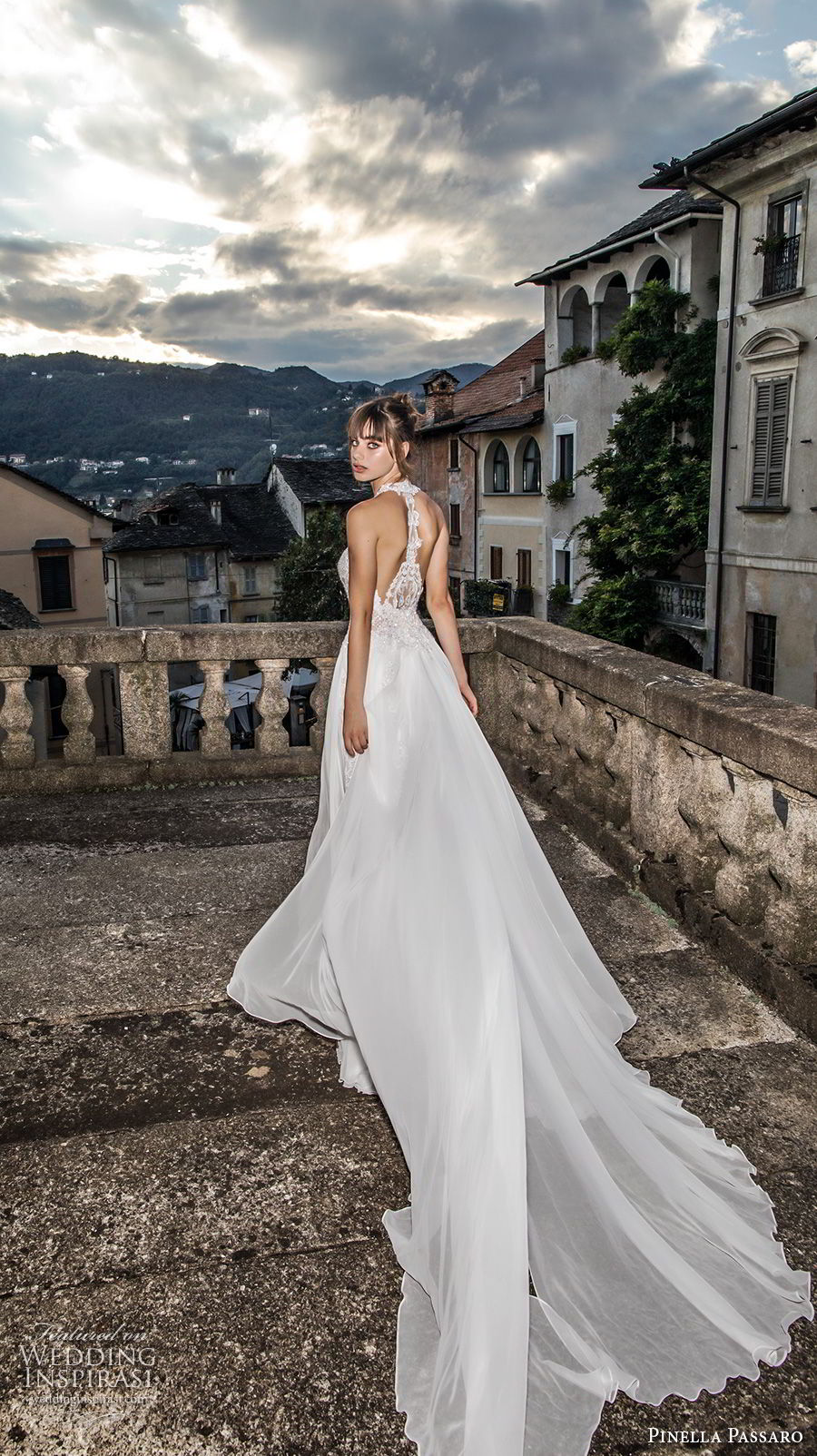 pinella passaro 2018 bridal sleeveless halter neck sweetheart neckline heavily embellished bodice side slit romantic soft a line wedding dress rasor back chapel train (10) bv pinella passaro 2018 bridal sleeveless halter neck sweetheart neckline heavily embellished bodice side slit romantic soft a line wedding dress rasor back chapel train (10) bv