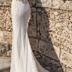 pinella passaro 2018 bridal sleeveless illusion scoop deep plunging sweetheart full embellishment elegant sheath fit and flare wedding dress chapel train (16) bv