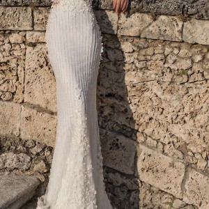 pinella passaro 2018 bridal sleeveless illusion scoop deep plunging sweetheart full embellishment elegant sheath fit and flare wedding dress chapel train (16) mv