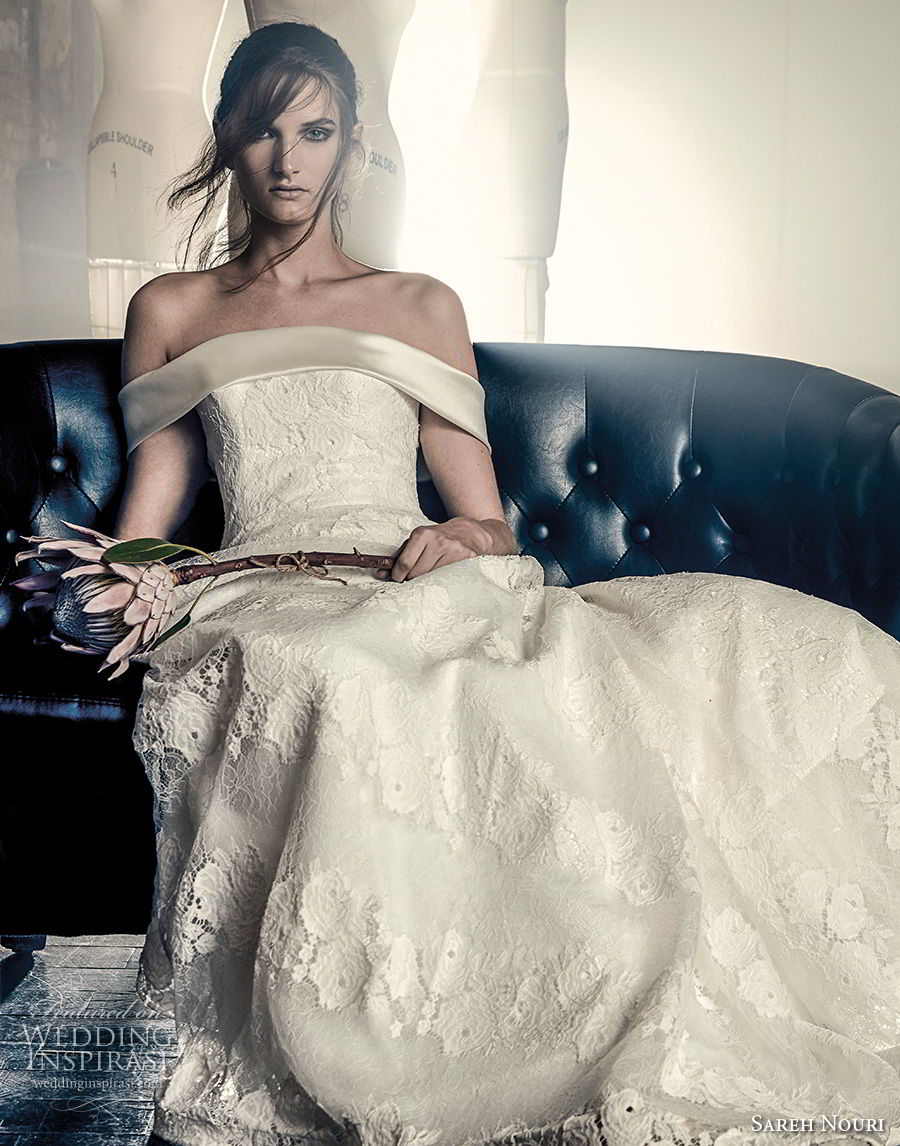 sareh nouri fall 2018 bridal strapless off the shoulder straight across neckline full embellishment elegant romantic a line wedding dress chapel train (4) mv sareh nouri fall 2018 bridal strapless off the shoulder straight across neckline full embellishment elegant romantic a line wedding dress chapel train (4) mv