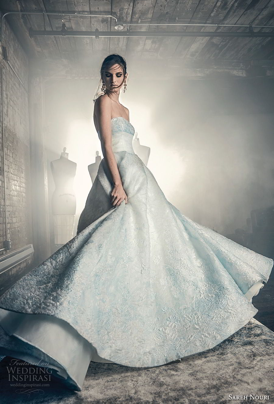 sareh nouri fall 2018 bridal strapless straight across neckline light embellishment romantic a line wedding dress chapel train (6) mv sareh nouri fall 2018 bridal strapless straight across neckline light embellishment romantic a line wedding dress chapel train (6) mv