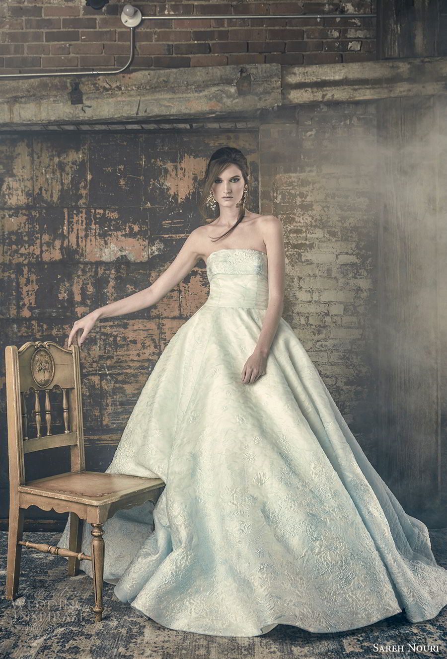 sareh nouri fall 2018 bridal strapless straight across neckline light embellishment romantic a line wedding dress chapel train (6) mv sareh nouri fall 2018 bridal strapless straight across neckline light embellishment romantic a line wedding dress chapel train (6) mv