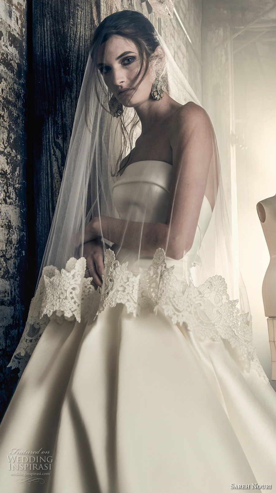 sareh nouri fall 2018 bridal strapless straight across neckline simple clean classic elegant a line wedding dress open back chapel train (3) zv sareh nouri fall 2018 bridal strapless straight across neckline simple clean classic elegant a line wedding dress open back chapel train (3) zv