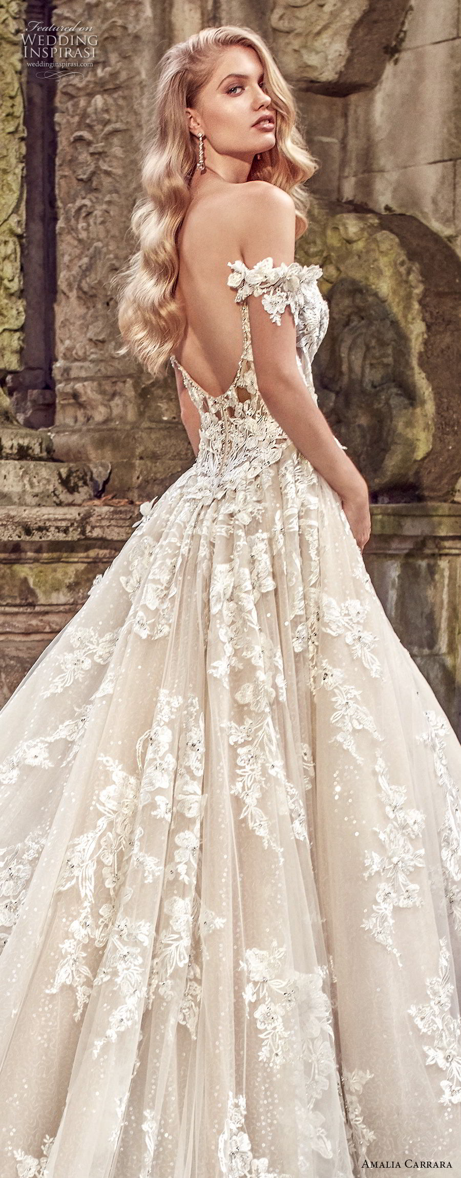 amalia carrara spring 2018 bridal off the shoulder sweetheart neckline heavily embellished bodice romantic princess a  line wedding dress open back royal train (1) zbv