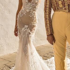 berta fall 2018 bridal sleeveless spaghetti strap sweetheart neckline full embellishent elegant mermaid wedding dress open back royal train (16) mv