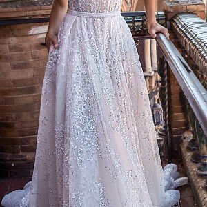 berta fall 2018 bridal strapless sweetheart neckline full embellishment bustier bodice elegant a  line wedding dress open back chapel train (9) mv