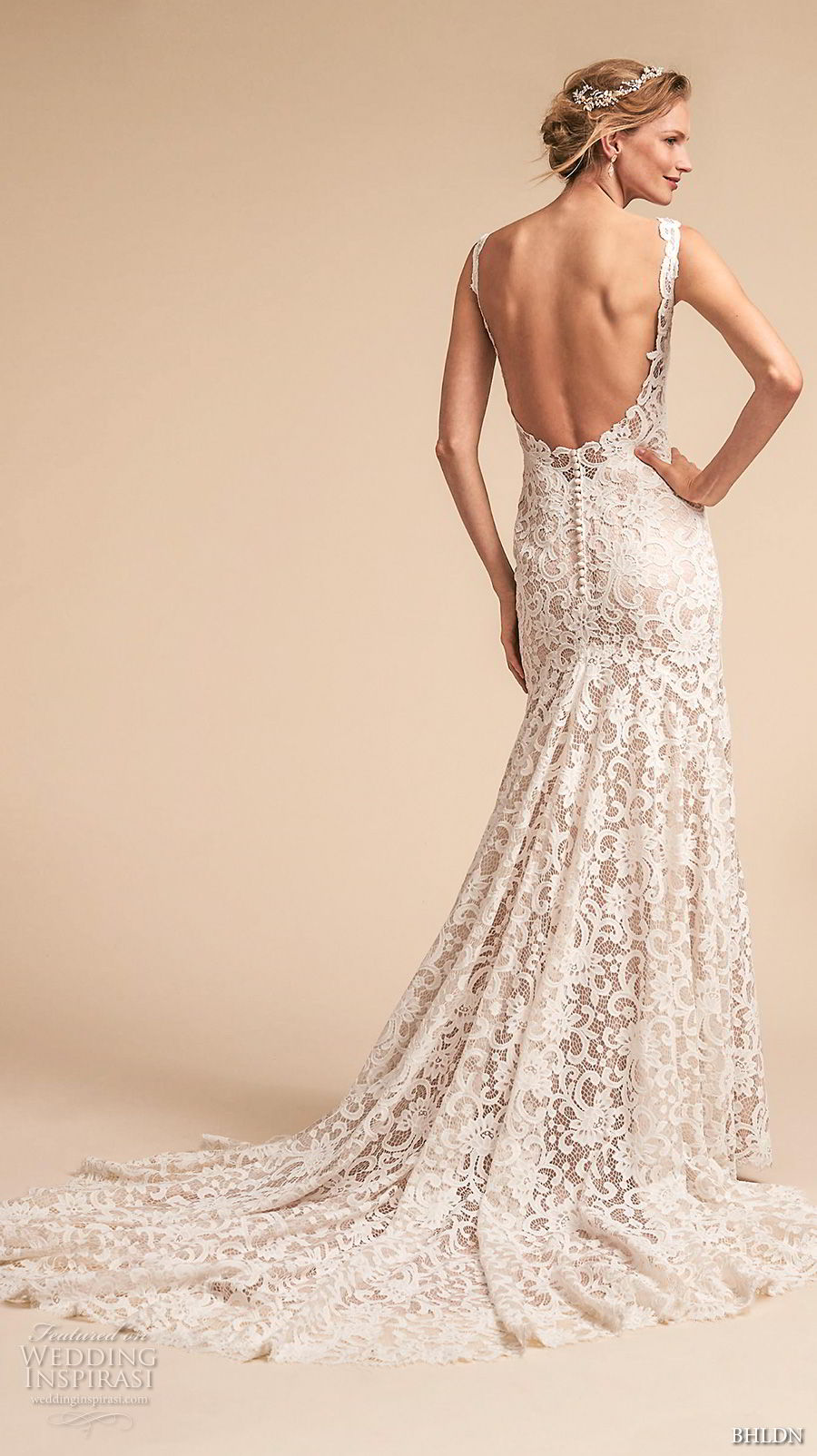 bhldn spring 2018 bridal sleeveless v neck full embellishment elegant romantic drop waist a  line wedding dress open scoop back medium train (7) bv