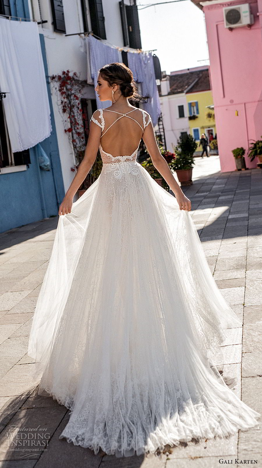 gali karten 2018 bridal cap sleeves scoop neckline heavily embellished bodice romantic soft a  line wedding dress keyhole back medium train (2) bv