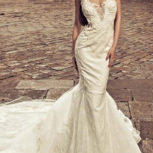 julia kontogruni 2018 bridal cap sleeves sweetheart neckline heavily embellished bodice elegant mermaid wedding dress sheer lace back royal train (2) mv