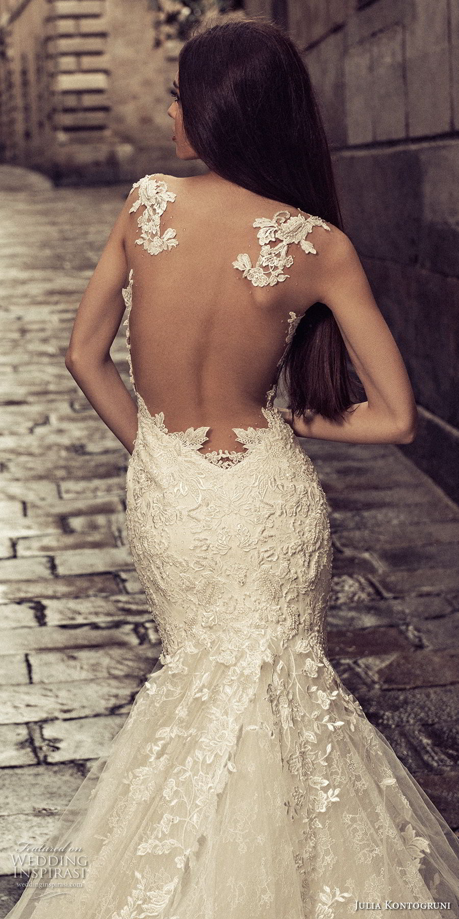 julia kontogruni 2018 bridal sleeveless sweetheart neckline full embellishment romantic elegant mermaid wedding dress sheer back chapel train (4) zbv