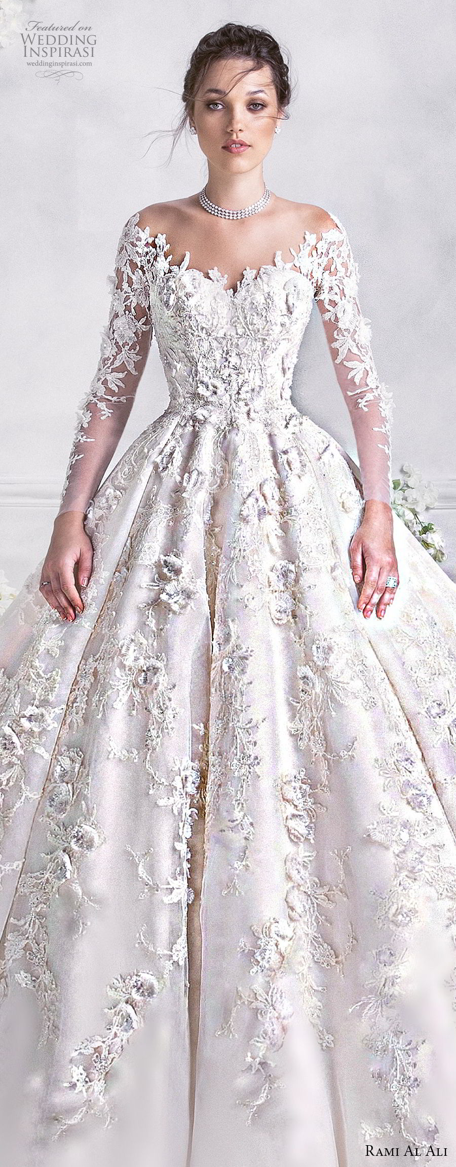 rami al ali 2018 bridal long sleeves off the shoulder sweetheart neckline full embellishment princess ball gown a line wedding dress royal train (1) lv rami al ali 2018 bridal long sleeves off the shoulder sweetheart neckline full embellishment princess ball gown a line wedding dress royal train (1) lv