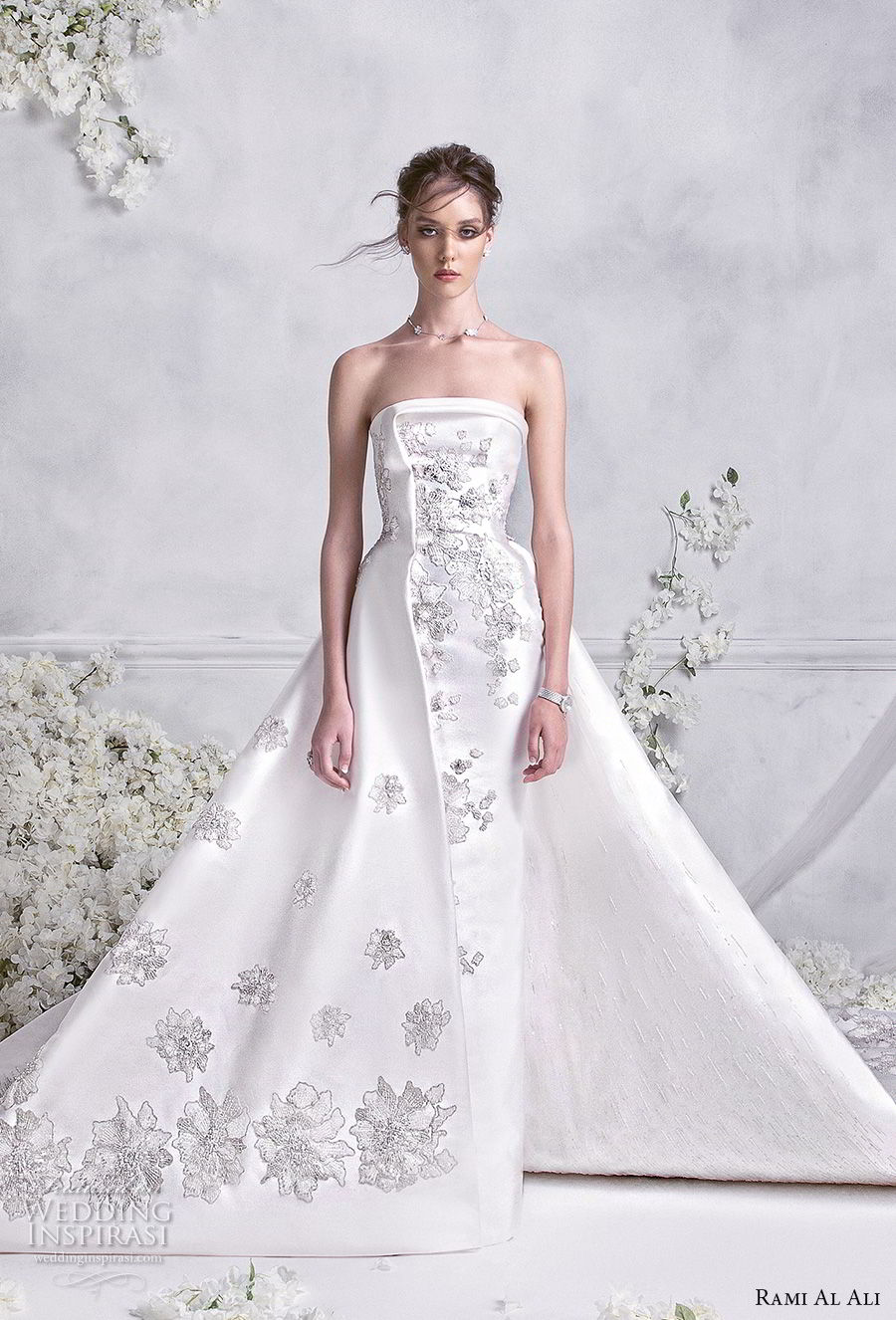 rami al ali 2018 bridal strapless straight across neckline full embellishment romantic elegant a  line wedding dress royal train (5) mv