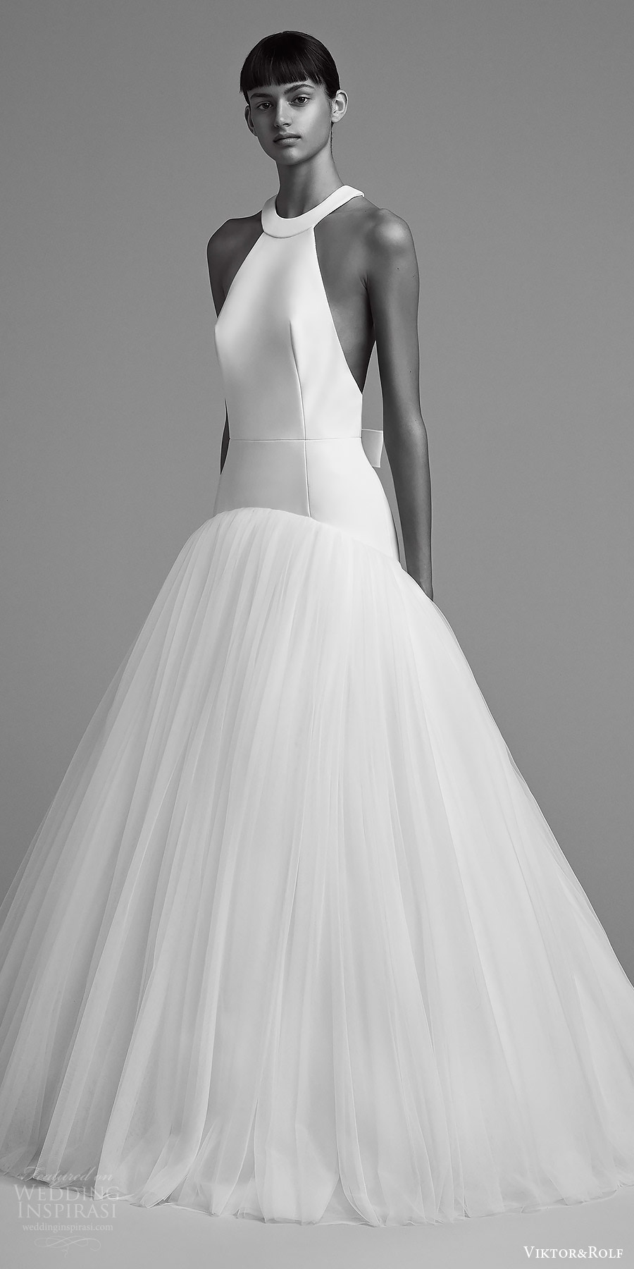 viktor and rolf fall 2018 bridal sleeveless back drop waist ball gown wedding dress (3) mv modern