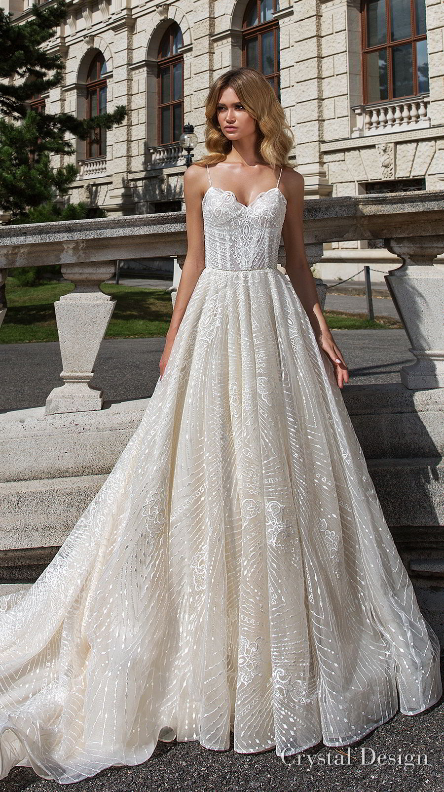 sweetheart spaghetti strap wedding dress