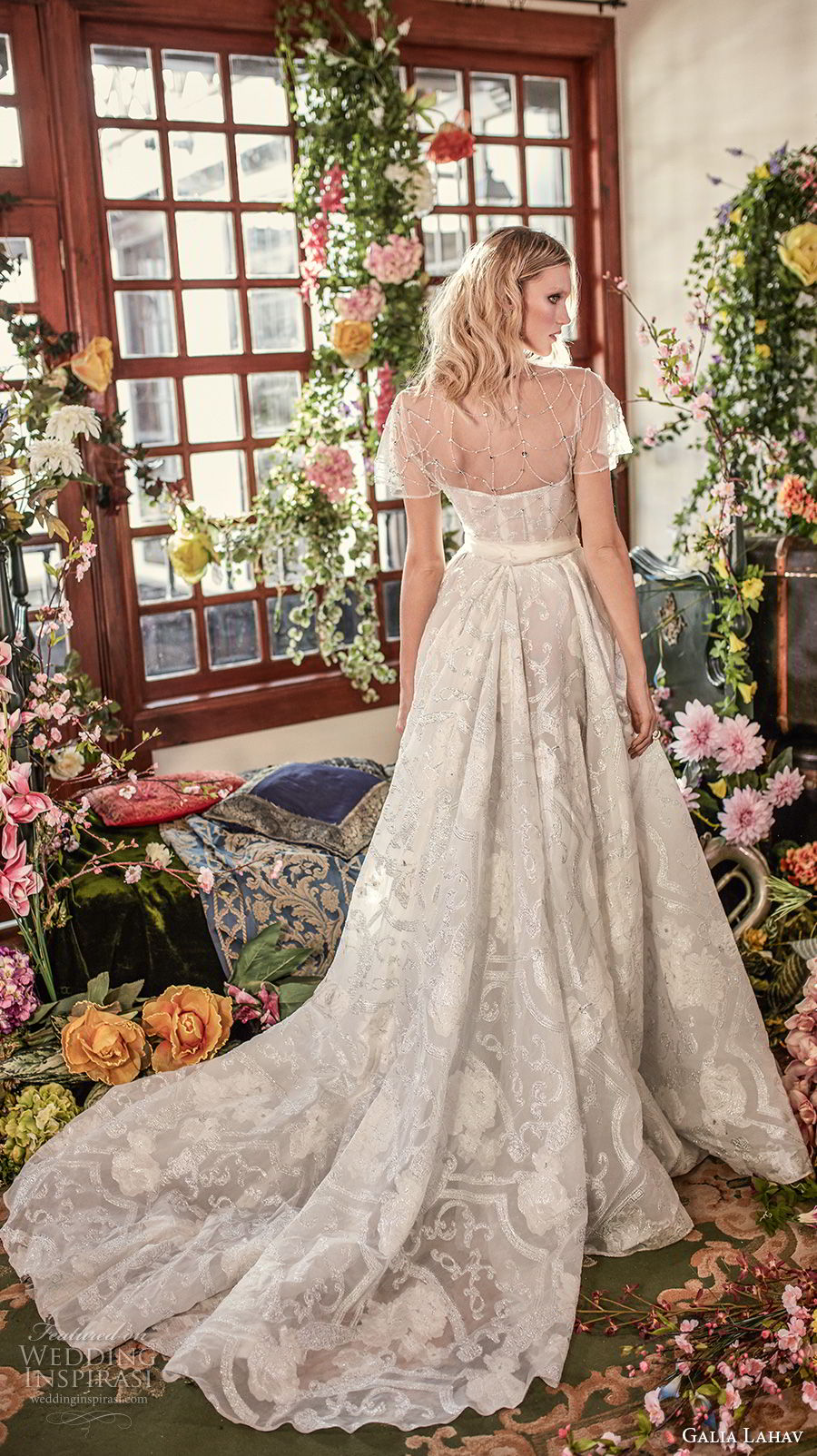 galia lahav couture fall 2018 bridal short sleeves semi sweetheart neckline full embellishment romantic a line wedding dress medium train (18) bv galia lahav couture fall 2018 bridal short sleeves semi sweetheart neckline full embellishment romantic a line wedding dress medium train (18) bv