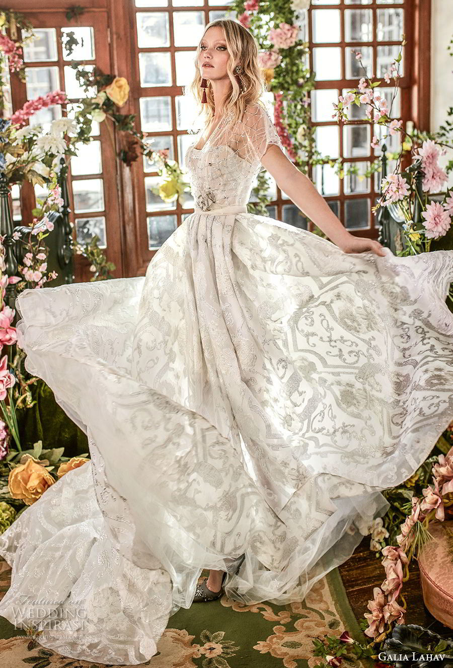 galia lahav couture fall 2018 bridal short sleeves semi sweetheart neckline full embellishment romantic a line wedding dress medium train (18) mv galia lahav couture fall 2018 bridal short sleeves semi sweetheart neckline full embellishment romantic a line wedding dress medium train (18) mv