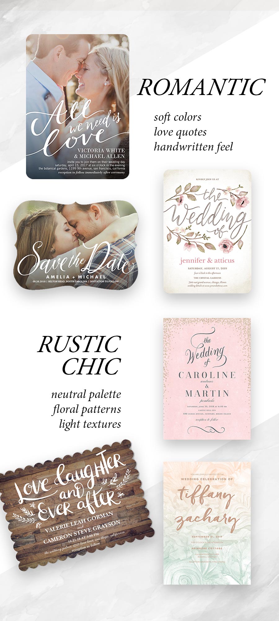 shutterfly wedding invitation save the date cards romantic rustic chic vintage setting wedding styles 