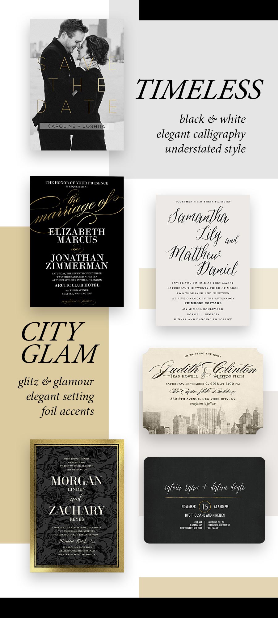 shutterfly wedding invitation save the date cards timeless city glam setting elegant wedding styles