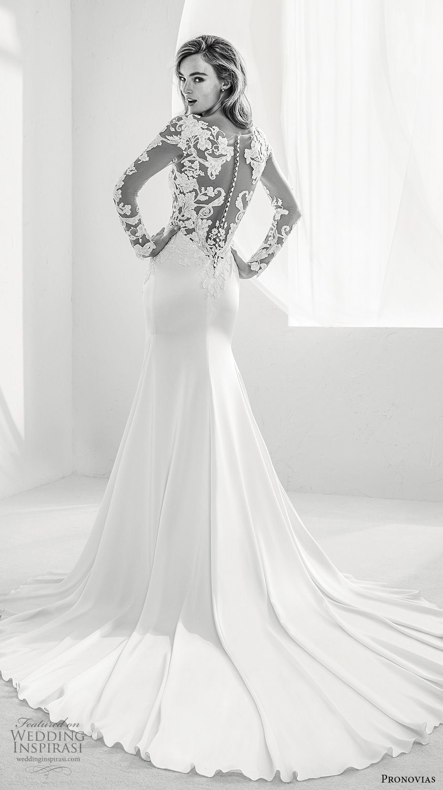 pronovias long sleeve wedding