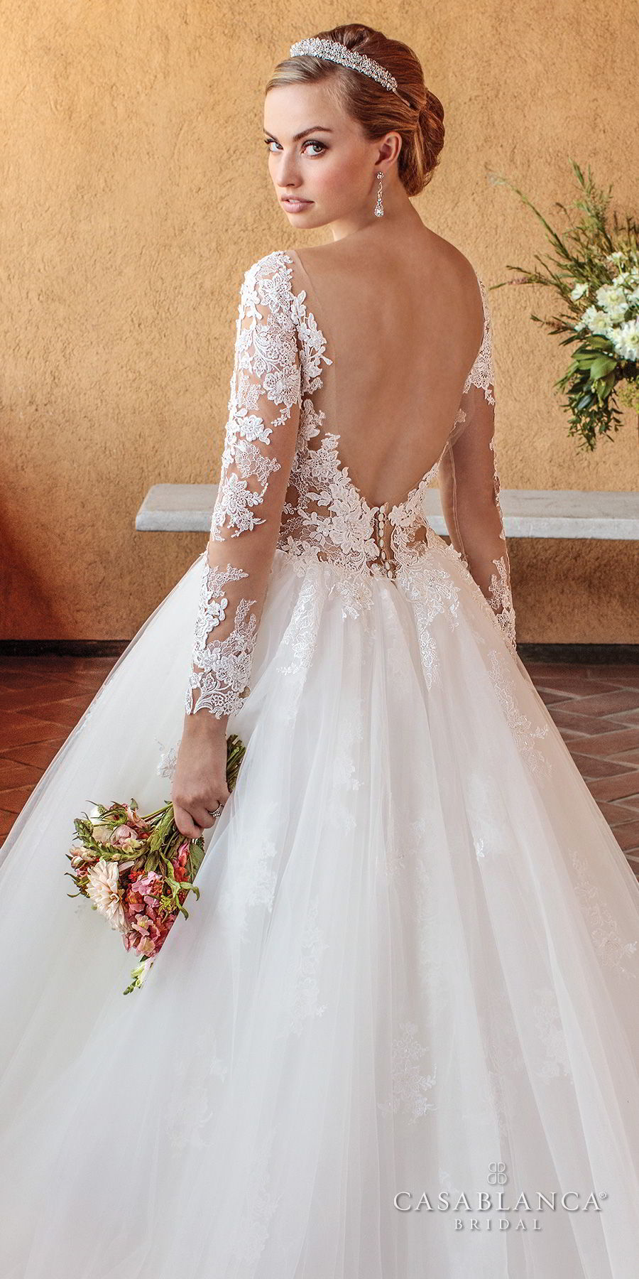 casablanca long sleeve wedding dress