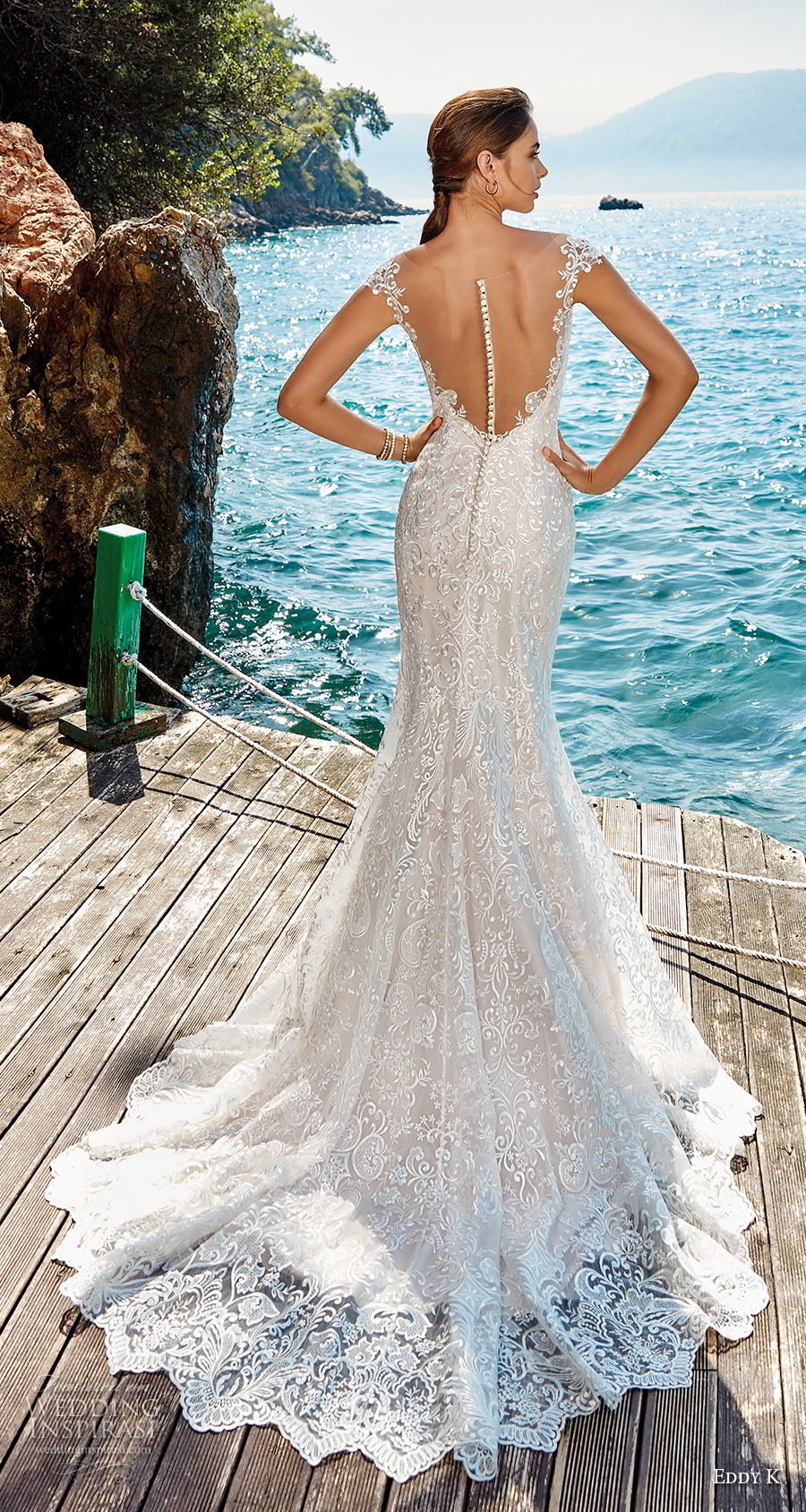 eddy k 2018 bridal cap sleeves illusion bateau sweetheart neckline full embellishment elegant fit and flare wedding dress sheer button back chapel train (26) bv eddy k 2018 bridal cap sleeves illusion bateau sweetheart neckline full embellishment elegant fit and flare wedding dress sheer button back chapel train (26) bv