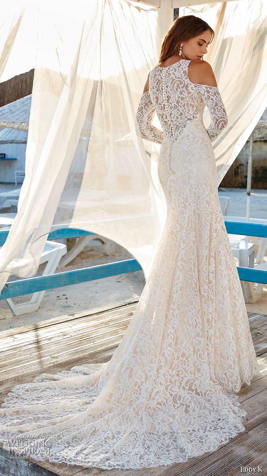 eddy k 2018 bridal long sleeves illusion jewel deep plunging sweetheart necklne full embellishment elegant fit and flare wedding dress lace back chapel train (5) bv eddy k 2018 bridal long sleeves illusion jewel deep plunging sweetheart necklne full embellishment elegant fit and flare wedding dress lace back chapel train (5) bv