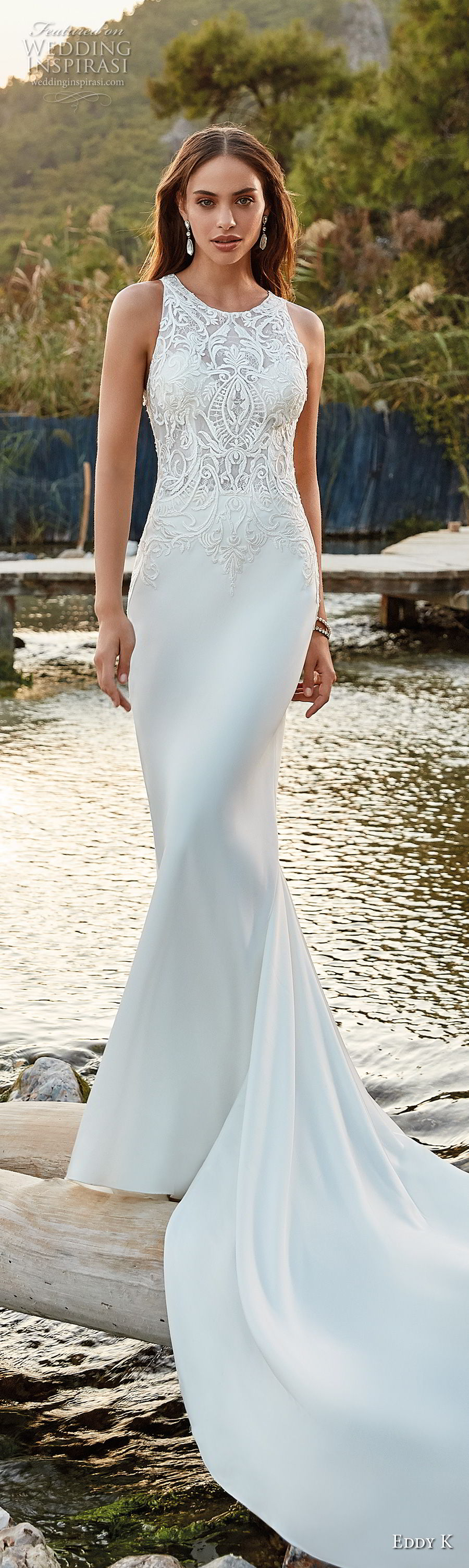 eddy k 2018 bridal sleeveless jewel neck heavily embellished bodice elegant sheath wedding dress chapel sheer lace back chapel train (20) mv eddy k 2018 bridal sleeveless jewel neck heavily embellished bodice elegant sheath wedding dress chapel sheer lace back chapel train (20) mv