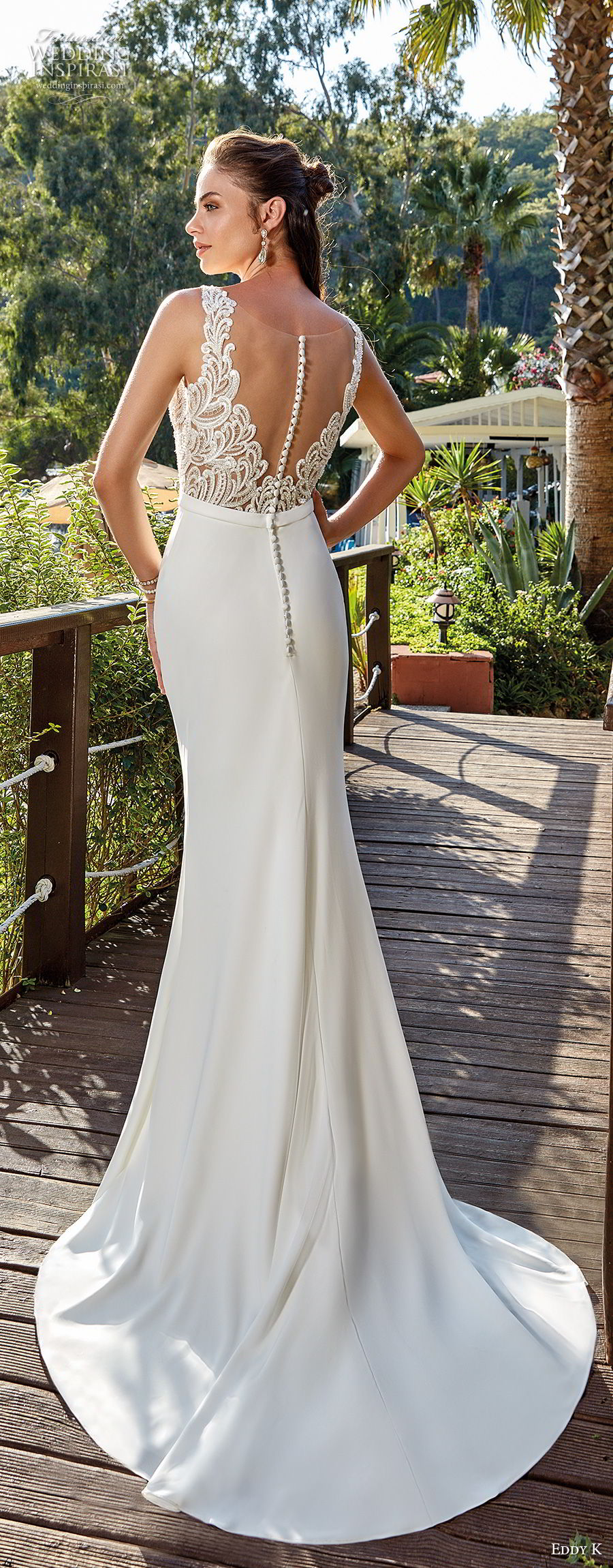eddy k 2018 bridal sleeveless thick strap illusion bateau sweetheart neckline heavily embellished bodice sheath wedding dress sheer button back sweep train (24) bv eddy k 2018 bridal sleeveless thick strap illusion bateau sweetheart neckline heavily embellished bodice sheath wedding dress sheer button back sweep train (24) bv