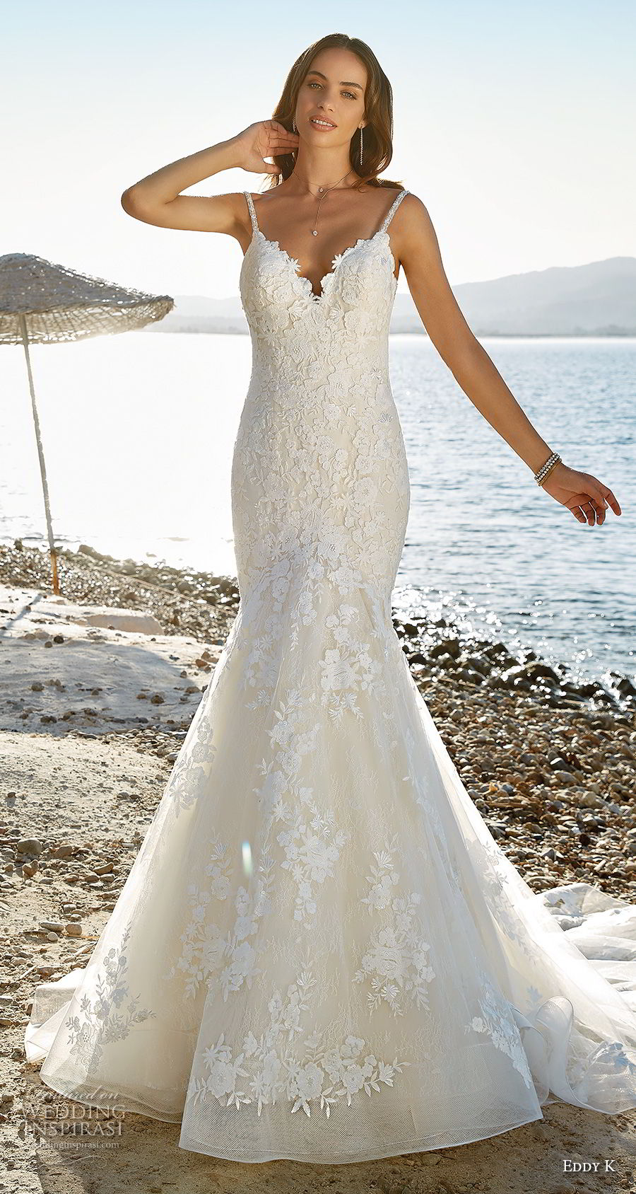 eddy k 2018 bridal sleeveless thin strap sweetheart neckline full embellishment mermaid wedding dress scoop back chapel train (28) mv eddy k 2018 bridal sleeveless thin strap sweetheart neckline full embellishment mermaid wedding dress scoop back chapel train (28) mv