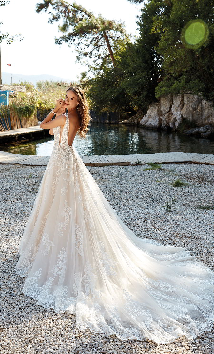 eddy k 2018 bridal sleeveless v neck heavily embellished bodice romantic elegant a line wedding dress open scoop back chapel train (13) bv eddy k 2018 bridal sleeveless v neck heavily embellished bodice romantic elegant a line wedding dress open scoop back chapel train (13) bv