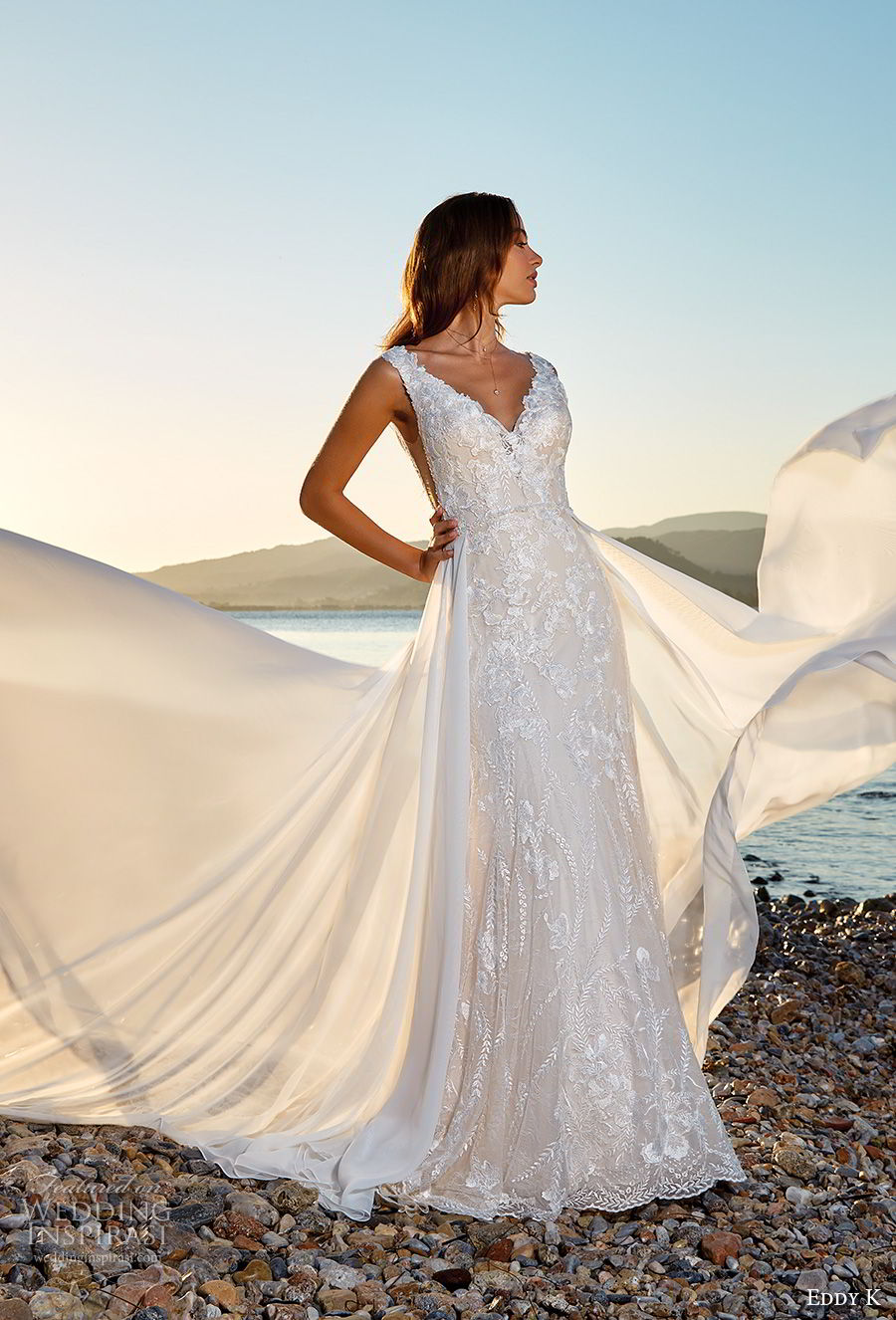 eddy k 2018 bridal sleevless v neck full embellishment elegant modified a  line wedding dress v back chapel train (18) mv