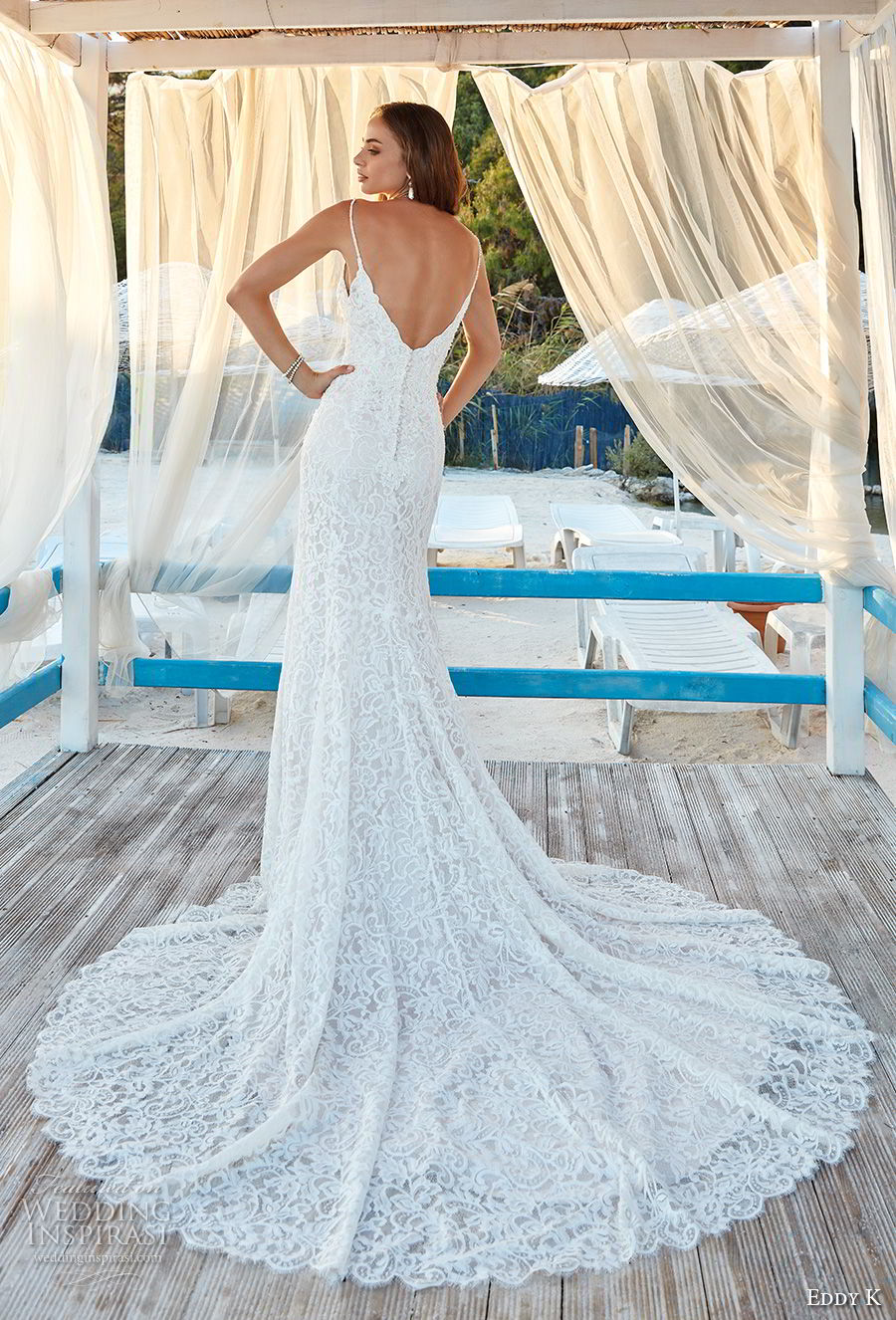 eddy k 2018 bridal spaghetti strap sweetheart neckline full embellishment elegant sheath wedding dress open v back chapel train (32) bv eddy k 2018 bridal spaghetti strap sweetheart neckline full embellishment elegant sheath wedding dress open v back chapel train (32) bv