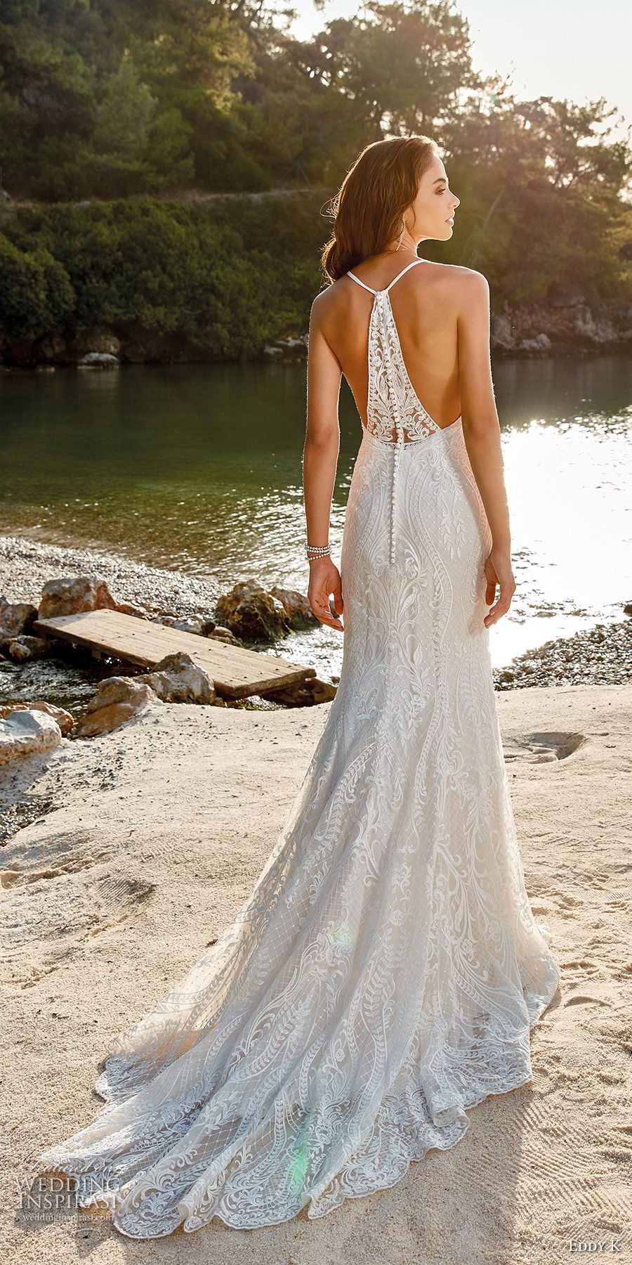 eddy k 2018 bridal thin strap deep plunging sweetheart neckline elegant romantic fit and flare wedding dress rasor back chapel train (12) bv eddy k 2018 bridal thin strap deep plunging sweetheart neckline elegant romantic fit and flare wedding dress rasor back chapel train (12) bv