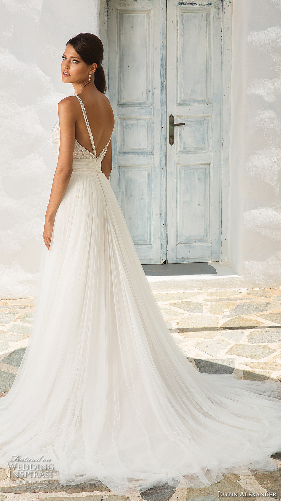 justin alexander a line wedding dress