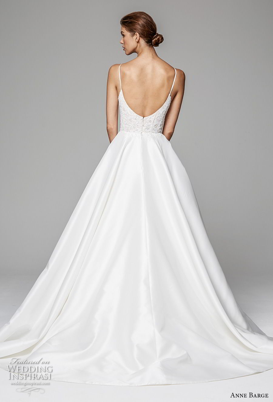 anne barge fall 2018 bridal sleeveless spaghetii sweetheart neckline heavily embellished bodice romantic princess a  line wedding dress open back sweep train (10) bv